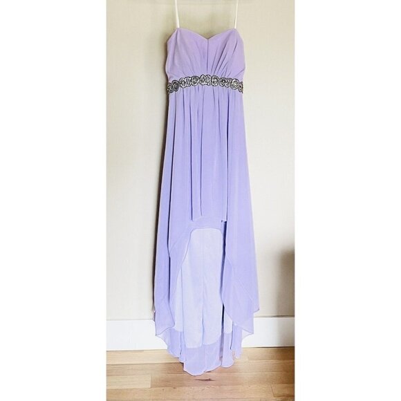 Fiesta Fashion Lavender Gown Prom Dress Size Medium High-low Shawl Strapless - Picture 6 of 11